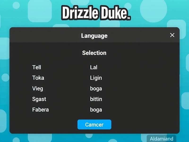 Drizzle Duke Language Selection Screen